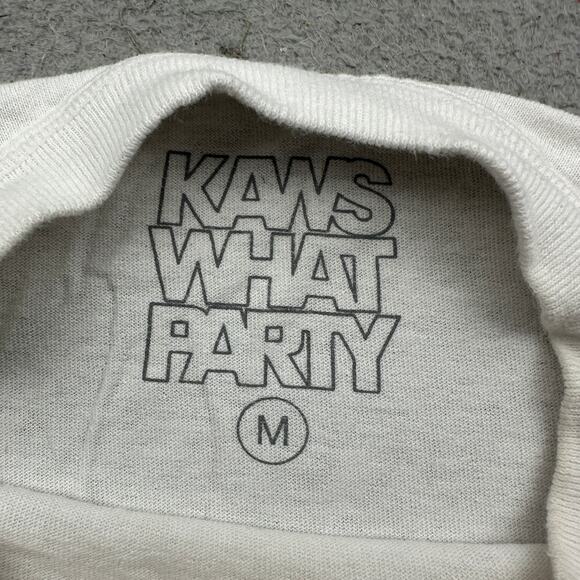 Kaws Brooklyn Museum What Party T Shirt Mens Medium Short Sleeve Pink Blue - Picture 2 of 10